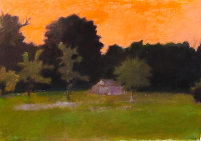 Wolf Kahn (1927-2020) Evening Encampment 36 1/2 x 52 3/8in (92.7 x 133cm) (Painted in 1974.)