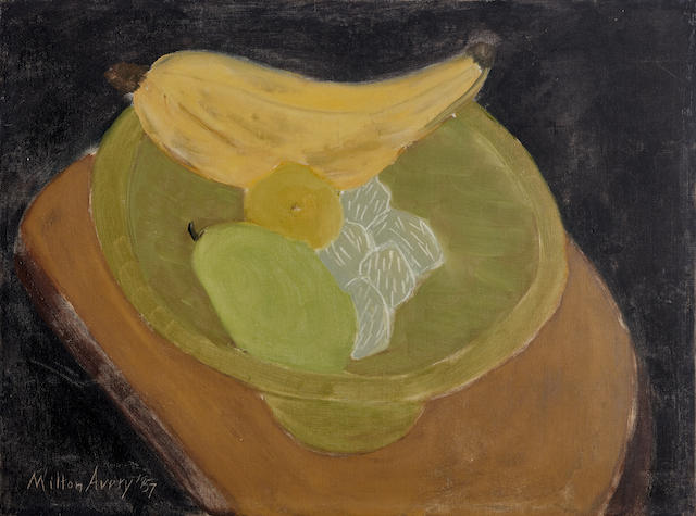 Milton Avery (1885-1965) Fruit Bowl 11 7/8 x 15 7/8in (30.2 x 40.3cm) (Painted in 1957.)