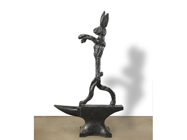 Barry Flanagan (British, 1941-2009) Large Boxing Hare on Anvil 1984