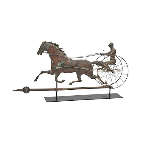 A MOLDED COPPER AND ZINC ETHAN ALLEN SULKY WEATHERVANEAttributed to W. A. Snow, 19th century