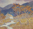 Thumbnail of Mary DeNeale Morgan (1868-1948) Carmel Valley 11 x 12 1/2in framed 21 x 21 1/2in image 1