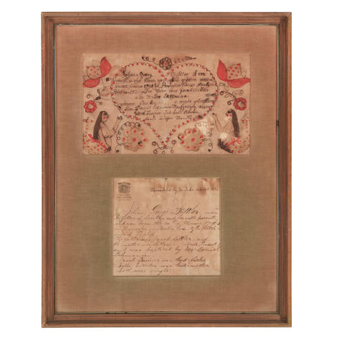 AN AMERICAN PAINTED PAPER FRAKTUR Berks County Pennsylvania, Dated 1798