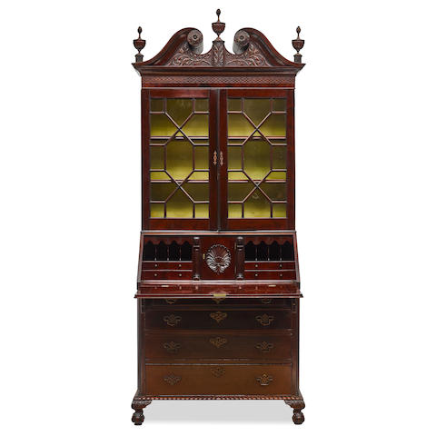 A CHIPPENDALE CARVED MAHOGANY SECRETARY BUREAUPennsylvania, composed of 18th & 19th century elements
