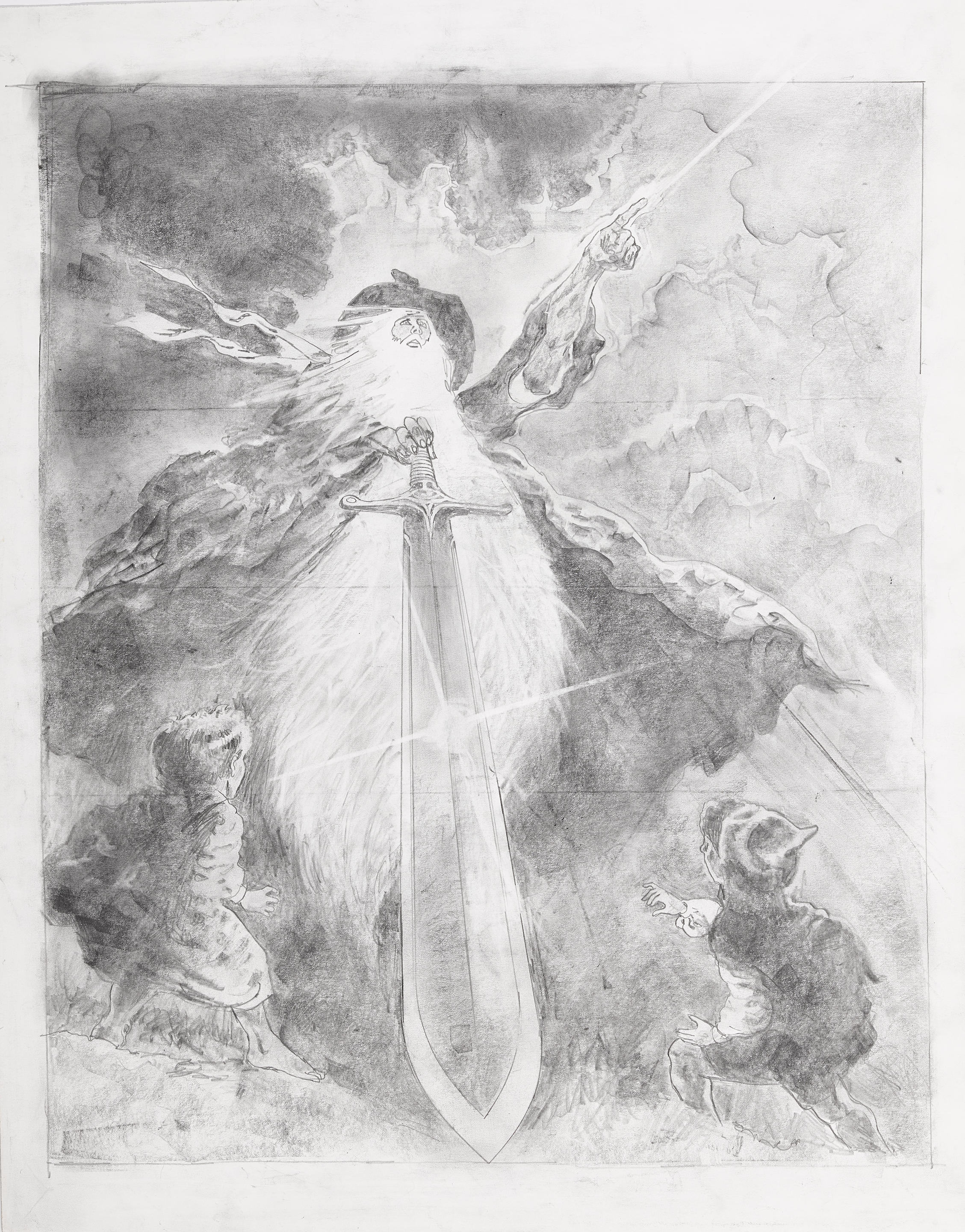 A Tom Jung Lord of the Rings key art illustration for the one sheet poster