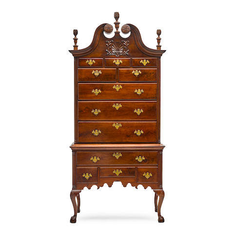 A CHIPPENDALE CARVED WALNUT HIGH CHEST OF DRAWERSPhiladelphia, third quarter 18th century