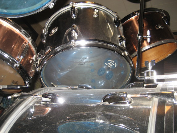 NEIL PEART'S CHROME SLINGERLAND DRUM KIT USED WITH RUSH FROM 1974-1977. image 2
