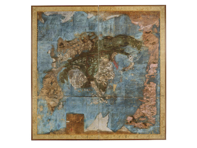 KOYANO ISHUN (YOSHIHARU, 1756-1812) Bankoku Ichiran no Zu (A Map of the World)Edo period (1615-1868), circa 1800