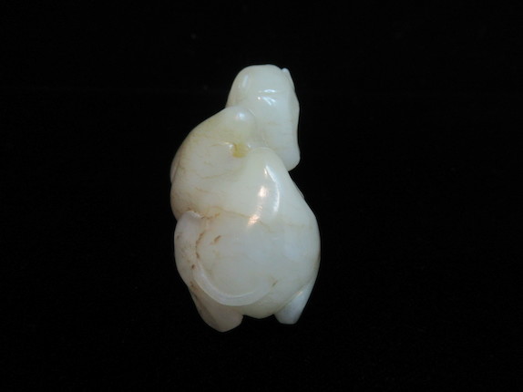 A Celadon jade recumbent camel Song/Ming Dynasty image 5