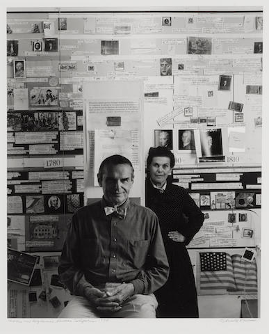 Arnold Newman (1918-2006) Charles and Ray Eames, Venice California1974gelatin silver print, signed 'Arnold Newman' lower right, titled and dated lower left, stamped versoimage: 12 x 9 3/4in (30.5 x 24.7cm); sheet: 14 x 11in (35 x 28.9cm)