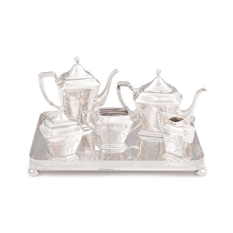 AN AMERICAN STERLING SILVER FIVE-PIECE COFFEE AND TEA SERVICE by The Sterling Silver Mfg. Co., Providence, RI, 1909-1932