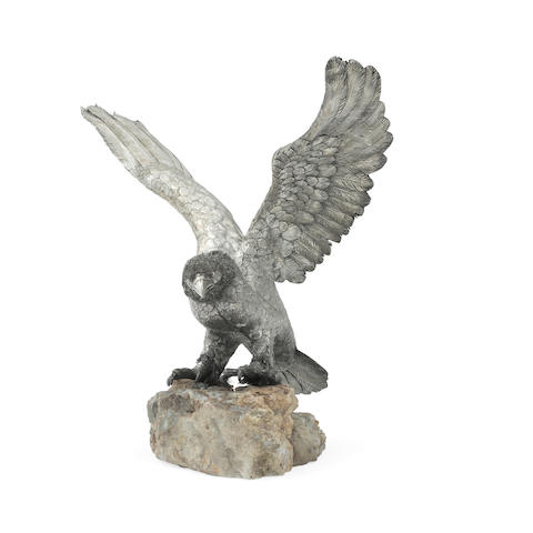 AN ITALIAN SILVER EAGLE in the style of Buccellati, Florence, 20th century