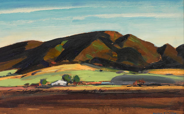 Alfred R. Mitchell (1888-1972) (Study for) Spring in the Temecula Valley 10 x 16in framed 15 x 21in