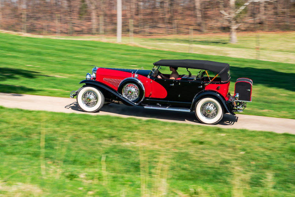 <b>1933 Duesenberg Model J 'Sweep Panel' Dual-Cowl Phaeton  </b><br />Chassis no. 2355 (see catalog) <br />Engine no. J-281 (see catalog)<br />Body no. 1007 (see catalog)