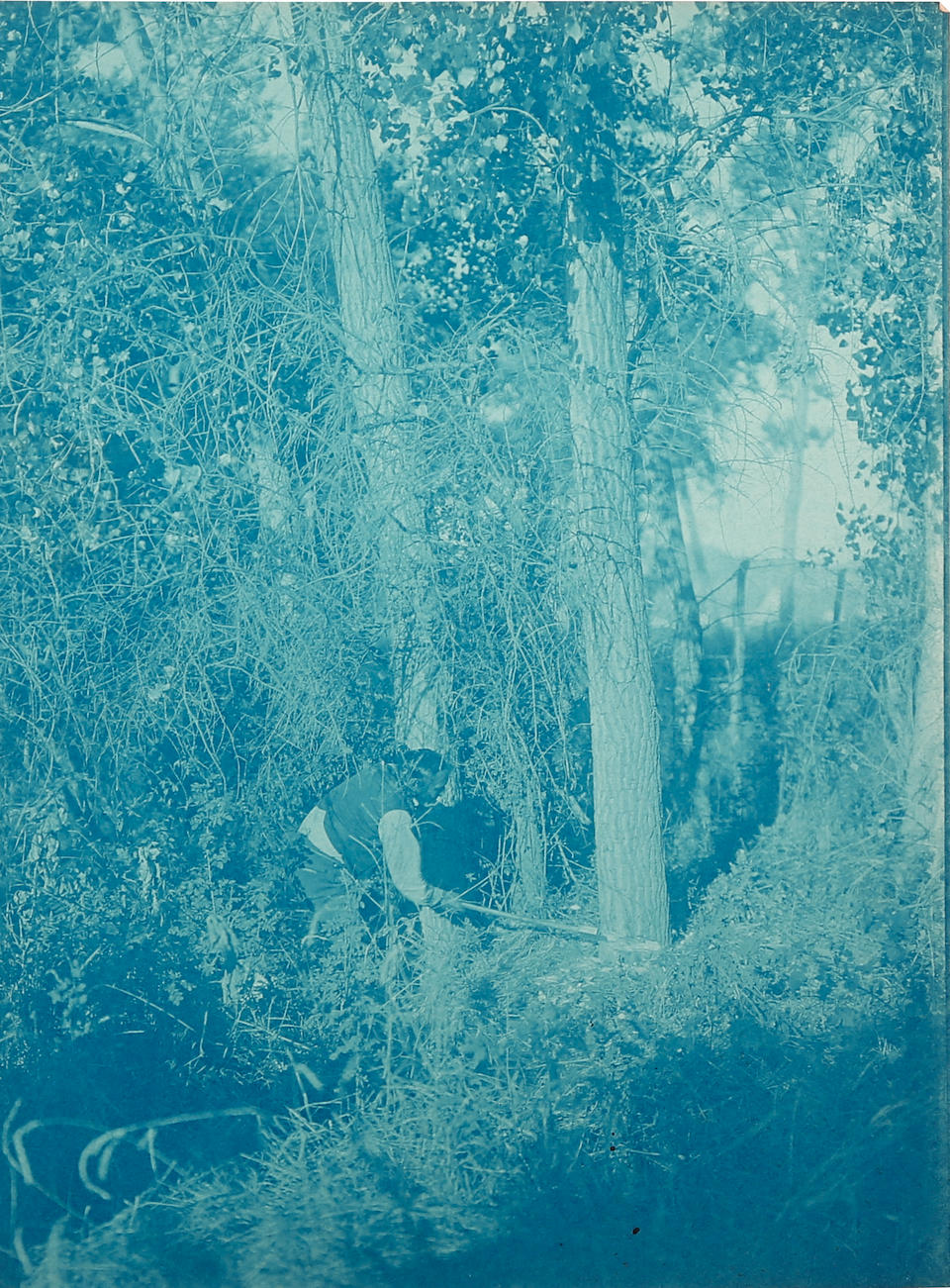 A GROUP OF CURTIS CYANOTYPES FROM VOLUME VI OF NORTH AMERICAN INDIAN. CURTIS, EDWARD S. 1872-1954. 26 cyanotypes, featuring images of Cheyenne tribes from Volume VI, including portraits, still lifes, and photographs made en plein air, many of which are related to or variants of published images, the images measuring approximately 8 x 6 inches (203 x 152 mm), all numbered in grease pencil on the reverse and a few additionally titled and annotated, c.1907.
