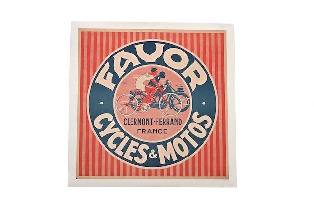 A Favor Cycles & Motos advertising poster, French, 1920s,
