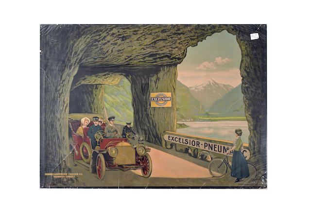 An Excelsior &#8211; Pneumatic tires advertising poster, German, circa 1904,