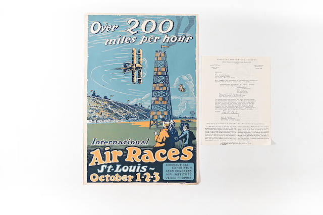 A rare 'Over 200 miles per hour International Air Races, St. Louis, October 1-2-3', for 1923,
