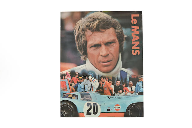 An original Steve McQueen Le Mans poster by Cinema Centre Films, 1971,