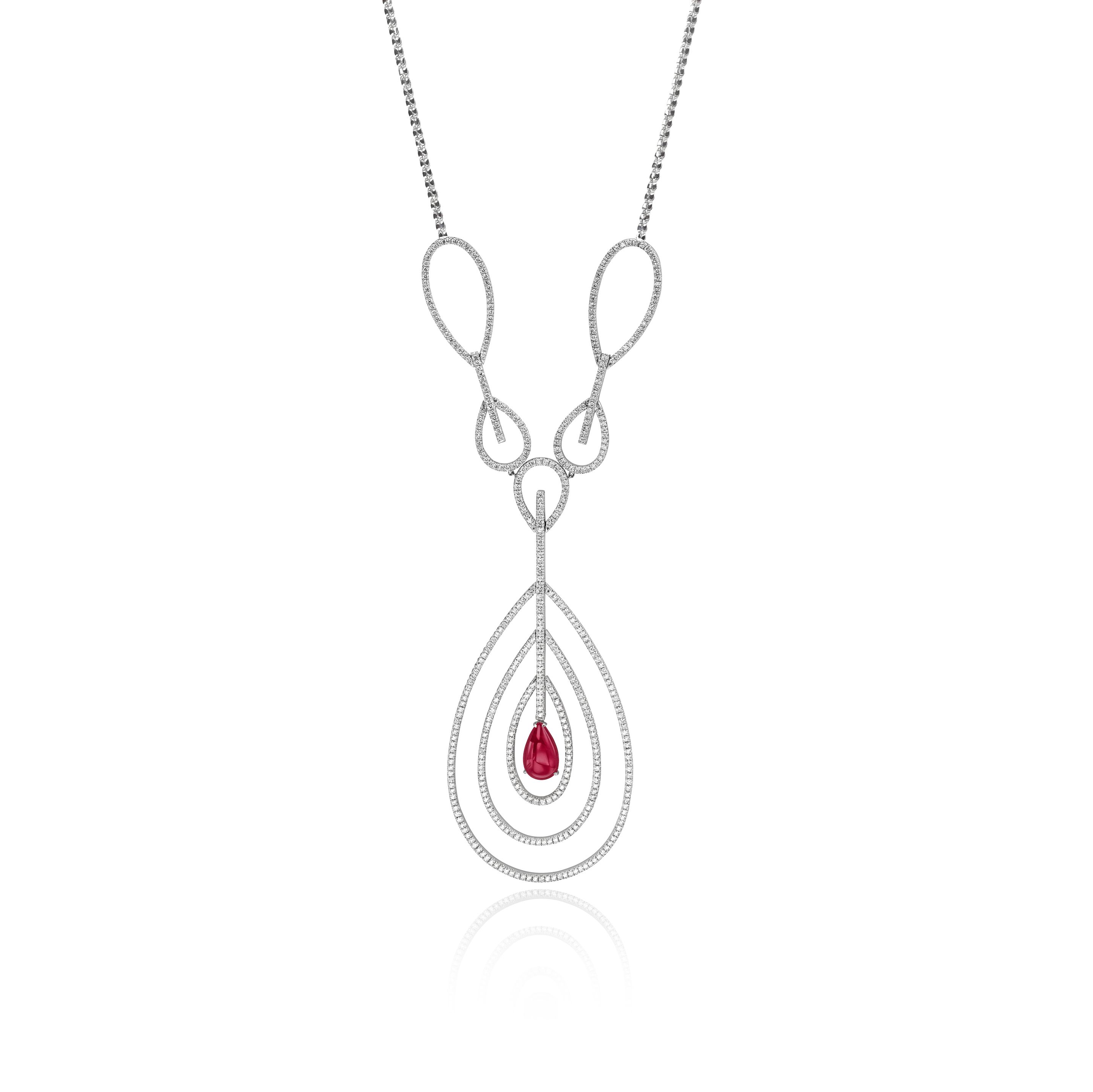 A RUBY AND DIAMOND NECKLACE