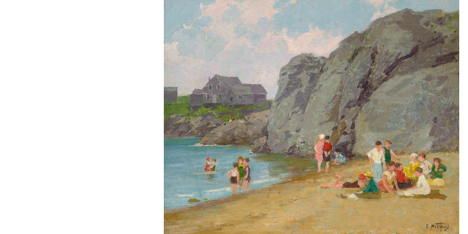 Edward Henry Potthast (1857-1927) The Bathing Hour 16 x 20in (40.6 x 50.8cm)