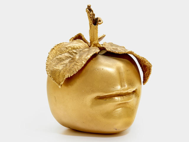 Claude Lalanne (1924-2019) Pomme Bouchedesigned 1975, this example executed 1980edited by Artcurial, gilt-bronze, stamped 'CL Lalanne' and 'Artcurial' numbered 220/250height 5 3/4in (14.5cm); diameter 4 3/4in (12cm)