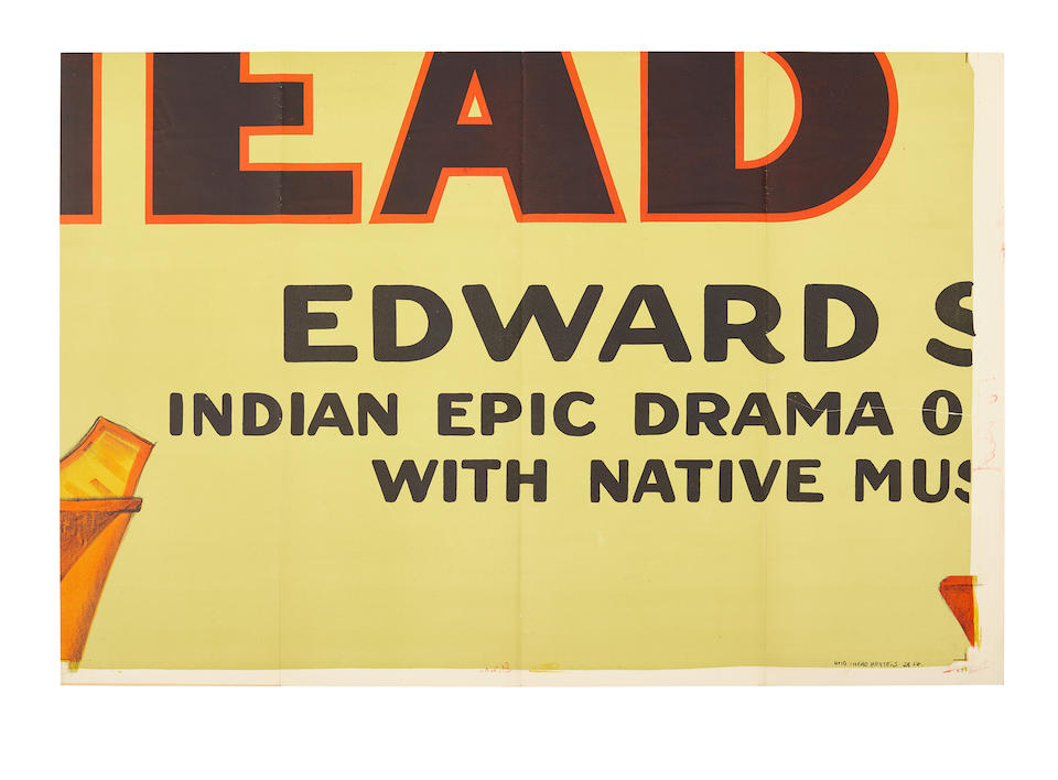 A BILLBOARD POSTER FOR IN THE LAND OF THE HEAD HUNTERS.  World Film Corporation, 1914.