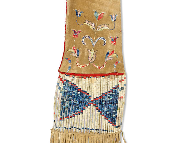 An Eastern Sioux quilled pipe bag