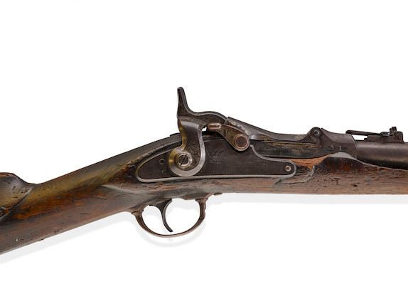 WILD BILL HICKOK'S SPRINGFIELD TRAPDOOR RIFLE BURIED BY HIS SIDE AT DEADWOOD SOUTH DAKOTA ON AUGUST 3, 1876. No visible serial number, circa 1870, .45-70 caliber 29 58 inch barrel, 1863 on tail of lock. image 4