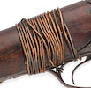 Thumbnail of BILLY THE KID WHITNEY DOUBLE BARREL HAMMER SHOTGUN TAKEN FROM DEPUTY BOB OLINGER AND USED TO KILL HIM DURING BILLY THE KID'S DRAMATIC LINCOLN COUNTY COURTHOUSE ESCAPE ON APRIL 28, 1881.  Serial no. 903, circa 1880, 10 gauge 25 1/4 inch round brown Damascus twist pattern. image 5