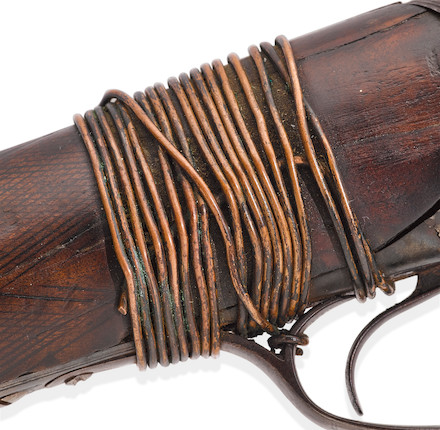 BILLY THE KID WHITNEY DOUBLE BARREL HAMMER SHOTGUN TAKEN FROM DEPUTY BOB OLINGER AND USED TO KILL HIM DURING BILLY THE KID'S DRAMATIC LINCOLN COUNTY COURTHOUSE ESCAPE ON APRIL 28, 1881.  Serial no. 903, circa 1880, 10 gauge 25 1/4 inch round brown Damascus twist pattern. image 5