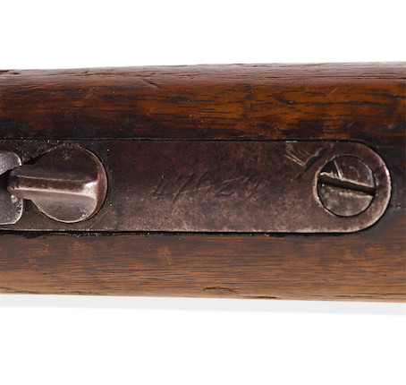 PAT GARRETT'S WINCHESTER TAKEN FROM BILLY WILSON WHEN HE WAS CAPTURED AT STINKING SPRINGS. Serial no. 47629 for 1880, 20 inch round barrel, folding rear sight, walnut stock. image 6
