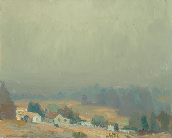 Alfred R. Mitchell (1888-1972) Morning Fog, San Diego 13 x 16in framed 17 x 20in