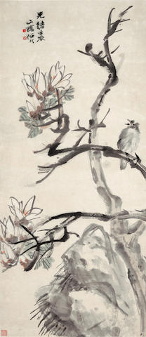 Ren Yi (1840-1895) Bird on a Magnolia Branch, 1892