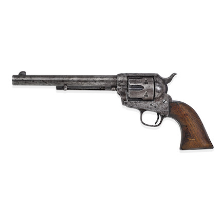 THE GUN THAT KILLED BILLY THE KID PAT GARRETT'S COLT SINGLE ACTION ARMY REVOLVER USED TO KILL BILLY THE KID. Serial number 55093 for 1880, .44-40 caliber 7 1/2 inch barrel, one line Hartford address crescent ejector rod head. image 3