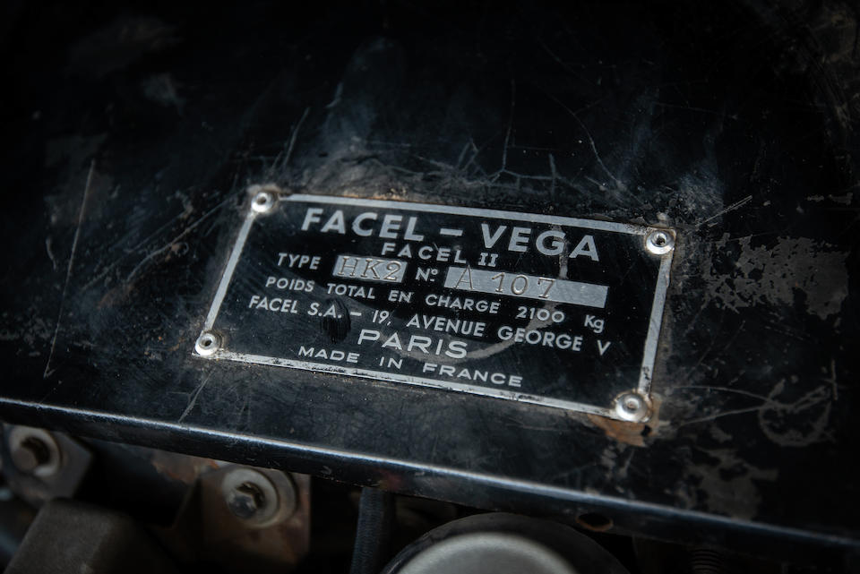 <b>1962 Facel Vega Facel II   </b><br />Chassis no. HK2 A107 <br />Engine no. TY8-216-129