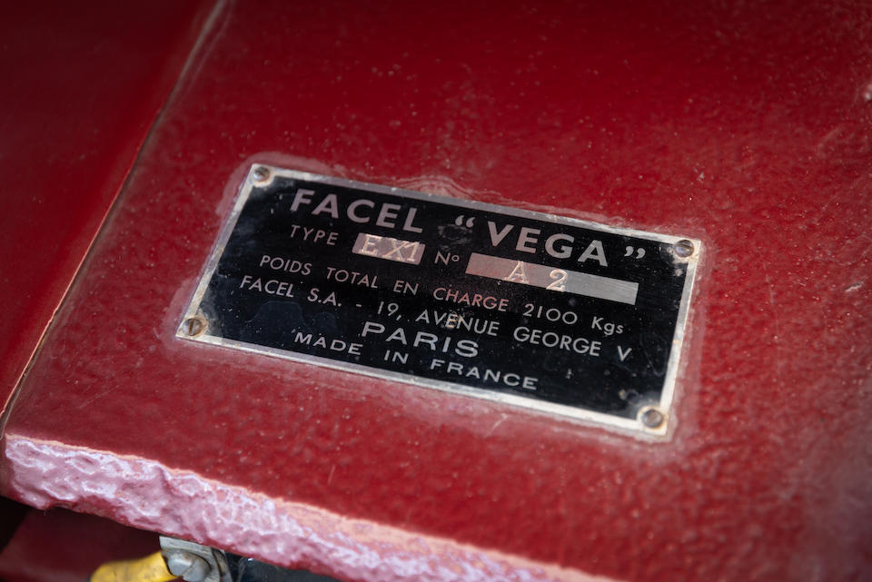 <b>1958 Facel Vega Excellence EX1  </b><br />Chassis no. EX1 A2 <br />Engine no. TY7-31348