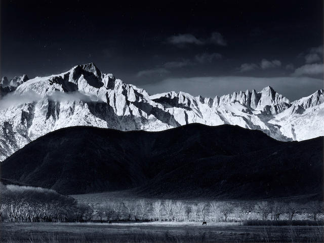 Ansel Adams (1902-1984); Winter Sunrise, Sierra Nevada from Lone Pine, California ;