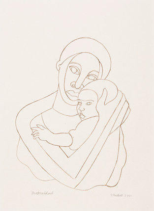 Elizabeth Catlett (1915-2012) Maternidad sheet size 19 1/4 x 13 1/8in (48.9 x 33.3cm) (Drawn in 2001. ) image 1