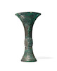 Thumbnail of AN ARCHAIC BRONZE WINE VESSEL, Gu  Late Shang/Early Western Zhou, 13th-11th centuries BCE image 1