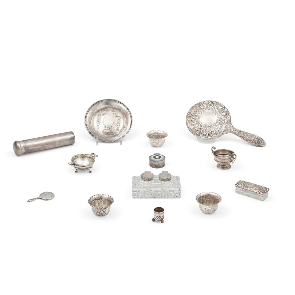 A GROUP OF ENGLISH SILVER FLATWARE AND TABLE ARTICLES by various makers, 1822-1978