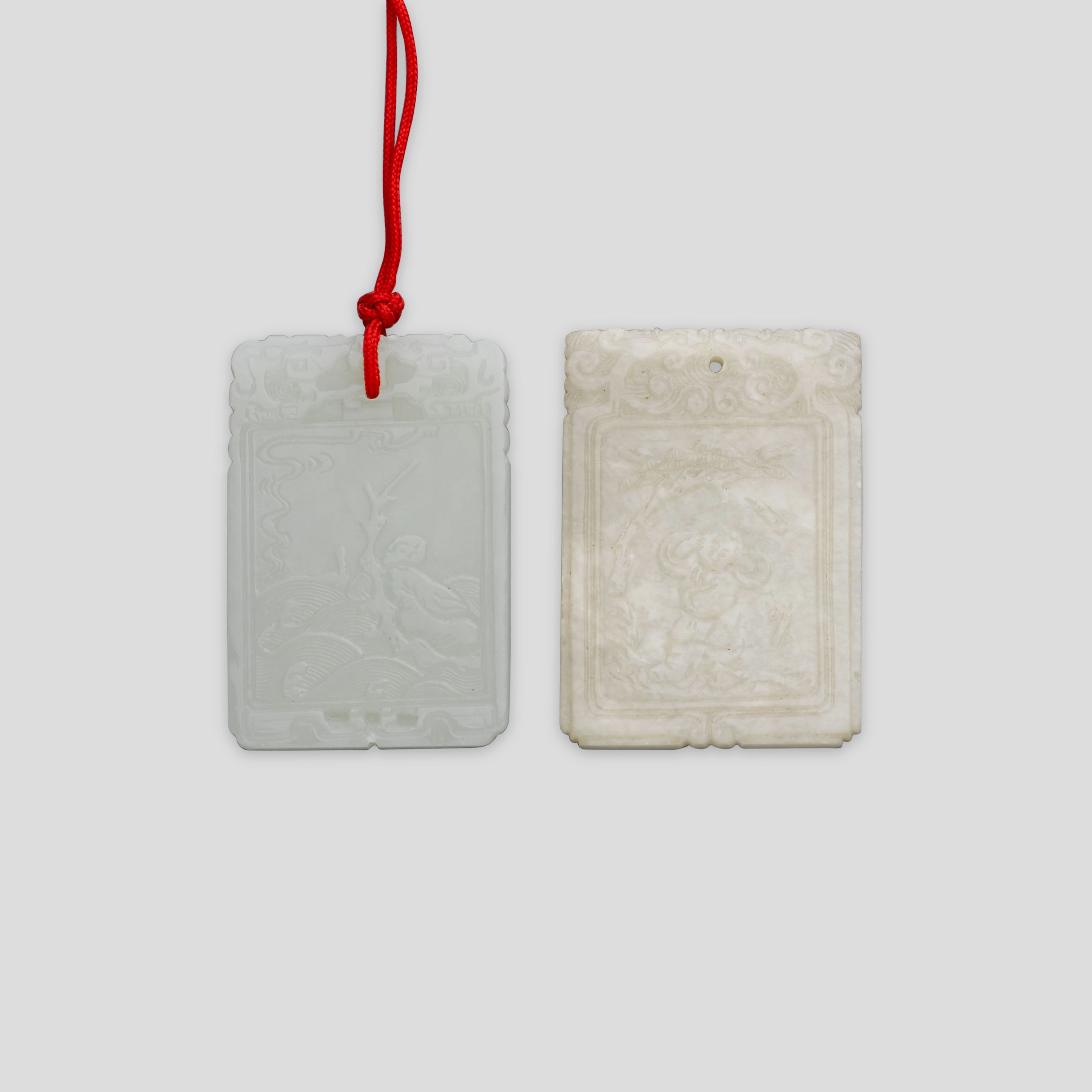 Two jade plaques (2)