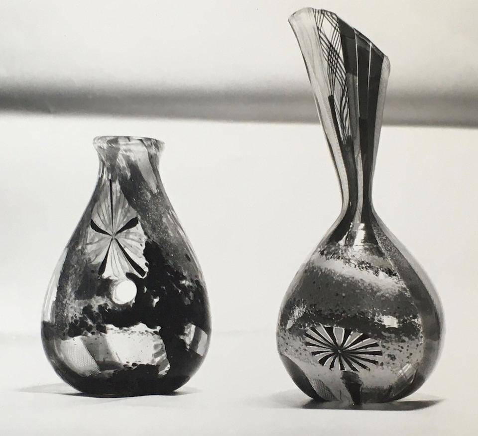 Dino Martens (1894-1970) Unique Monumental Anfora 'Ape' Vase 1952model no. 3169, for Aureliano Toso, internally decorated patchwork glass with pinwheel, filigrana, zanfirico and copper inclusions, foil label 'VETRERIA AURELIANO TOSO MURANO'height 16in (41cm); diameter 7in (18cm)