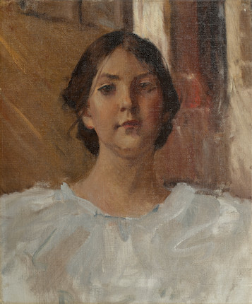 William Merritt Chase (1849-1916) My Daughter Dorothy 18 x 14 3/4 in. (45.7 x 37.5 cm.) (Painted circa 1902.) image 1