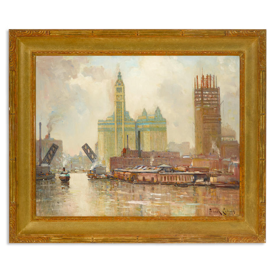 Frank Coburn (1862-1938) The Gate to a Great City 30 1/4 x 38 1/2in framed 39 1/2 x 47 1/2in