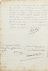 Thumbnail of NAPOLEON PROCLAIMS HIS ACCESSION AS EMPEROR. Letter Signed (Napoleon), to the Bishop of Versailles regarding his impending coronation as Emperor, image 1