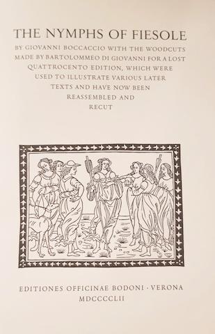 BODONI PRESS. BOCACCIO, GIOVANNI. 1313-1375.  The Nymphs of Fiesole.  Verona: Bodoni Press, 1952.