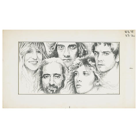 Fleetwood Mac: A hand-drawn illustration published in the Los Angeles Times, 1979