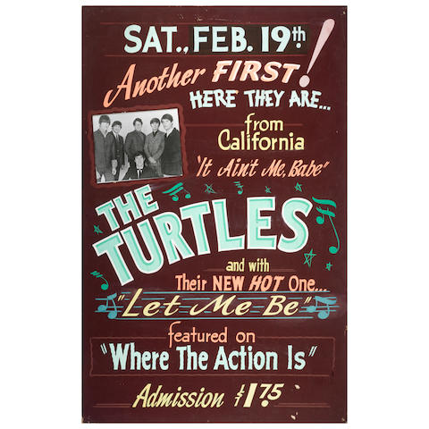The Turtles: Hand-painted Concert poster, 1966
