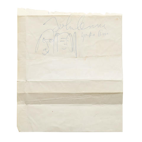 John Lennon and Yoko Ono: Signed Drawing, 1969