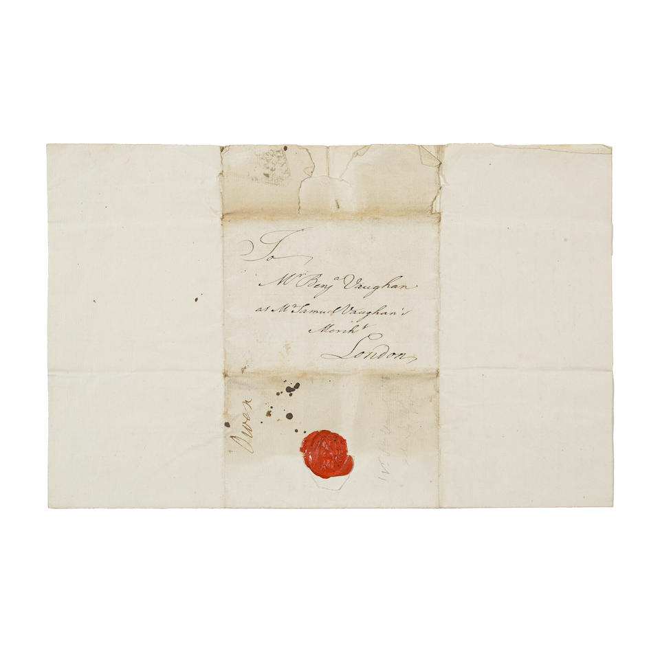 FRANKLIN, BENJAMIN. 1706-1790.  Autograph Letter Signed ("B. Franklin"), to Benjamin Vaughan regarding the terms of the peace agreement between the US and Great Britain,